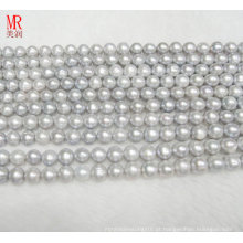 9-10mm Grey Color Round Water Water Pearl Strand (ES185)